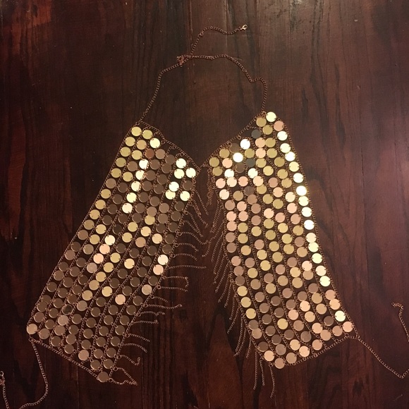 Boho Gold Body Chain Tassels Festival EDC - Picture 5 of 8